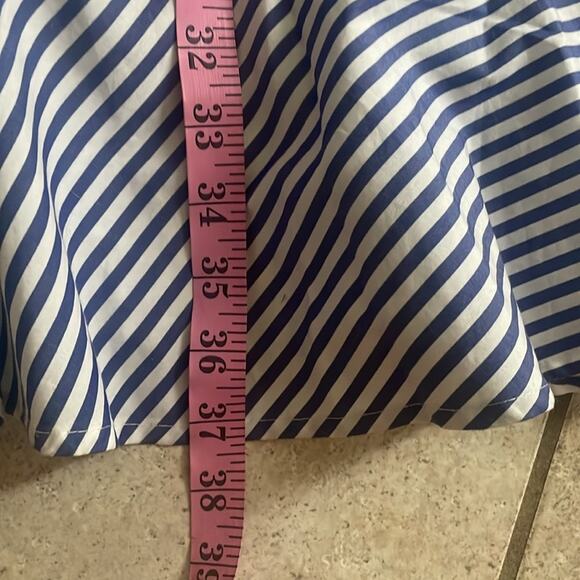 Veronica Beard Bell Bottom Ruched Striped Shirtdress - Picture 12 of 15